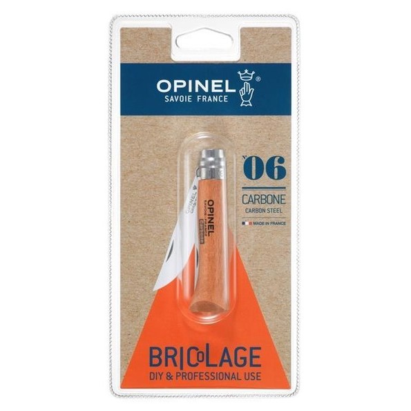 Нож Opinel №6 Carbone в блистере, 000415