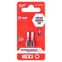Бита Milwaukee 4932430894 Shockwave HEX3 (2 шт.)