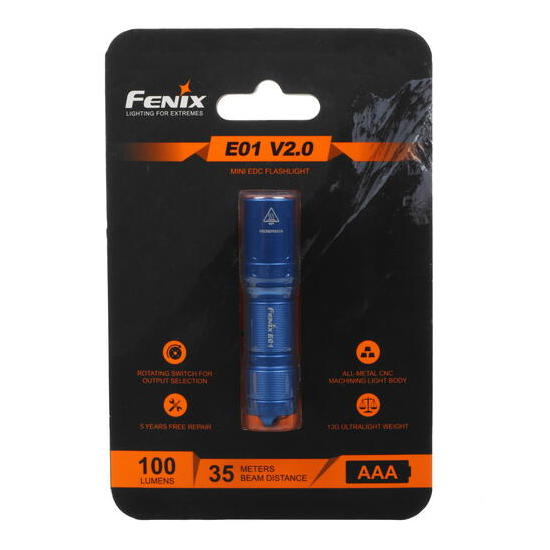 Фонарь Fenix E01 V2.0 Cree XP-G2 S3 LED (синий)