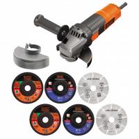 Угловая шлифмашина BLACK+DECKER BEG220A6 с набором принадлежностей