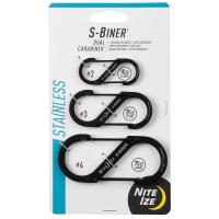 Набор двойных карабинов Nite Ize S-Biner Black 3-Pack