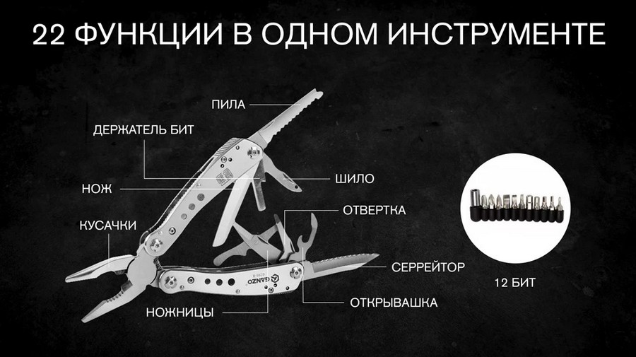 Мультитул Ganzo G201 / G201B / G201-H Мультитул Ganzo G201 / G201B / G201-H